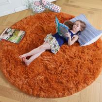 Tapete Andrebio Burnt Orange Circle 150cm fofo para quarto