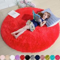 Tapete Andrebio Red Round Fluffy Circle 150cm para quarto