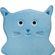 Tapete Animais - Gato Corpo Inteiro Azul Algodão e Lã