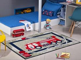Tapete Antialérgico Quarto Menino Infantil 100x150 Bombeiro - Lancer Tapete Antialérgico Quarto Menino Infantil 100x150 Bombeiro - Lancer