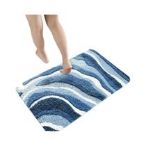 Tapete Antiderrapante Blue Wave Para Banheiro, Sala De Estar, Quarto, Decoração De Casa, Tapete