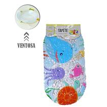 Tapete Antiderrapante Box Banheiro PVC com Ventosa 64x33cm Estampa Kids
