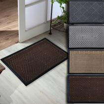 Tapete Antiderrapante Capacho 40cm X 60cm Porta Entrada Sala Bem Vindo Quarto Banheiro Acabamento Borracha