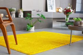 Tapete antiderrapante silky 2,00x2,50 quarto sala sítio chalé pousada luxo decoração pelo macio (sl07-amarelo)