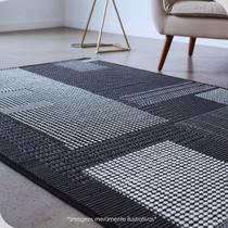 Tapete Antiderrapante Sisal Lance Preto e Cinza 2,00m x 3,00m Moderno e Elegante Limpeza Fácil