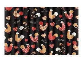 Tapete Antiderrapante Tropical 43cm x 65cm Galinhas Black Kapazi Estampado