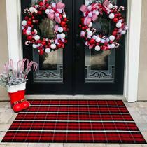 Tapete ao ar livre Bottalive Buffalo Plaid 91x152cm Vermelho Preto Tapete ao ar livre Bottalive Buffalo Plaid 91x152cm Vermelho Preto