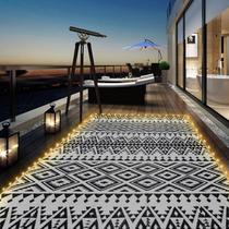 Tapete ao ar livre DiiKoo 183x274cm com luzes LED impermeáveis Tapete ao ar livre DiiKoo 183x274cm com luzes LED impermeáveis