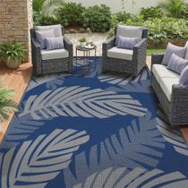 Tapete ao ar livre GENIMO Impermeável 150cm x 240cm Azul e Cinza