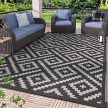 Tapete ao ar livre GENIMO impermeável reversível 120x180cm preto/cinza Tapete ao ar livre GENIMO impermeável reversível 120x180cm preto/cinza
