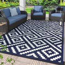 Tapete ao ar livre GENIMO impermeável reversível 150x240cm azul marinho