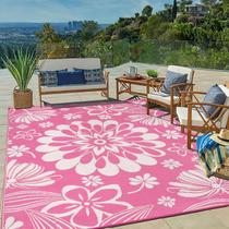 Tapete ao ar livre Ileading 244x305cm impermeável reversível rosa