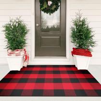 Tapete ao ar livre KIMODE Christmas Buffalo Plaid 90x150cm vermelho/preto Tapete ao ar livre KIMODE Christmas Buffalo Plaid 90x150cm vermelho/preto
