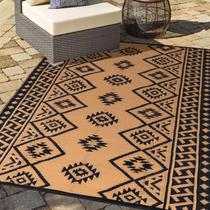Tapete ao ar livre LILIOFFIC Tapetes reversíveis 150x240cm preto e marrom Tapete ao ar livre LILIOFFIC Tapetes reversíveis 150x240cm preto e marrom