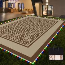 Tapete ao ar livre Pafolo 152x243cm Luzes LED dobráveis impermeáveis