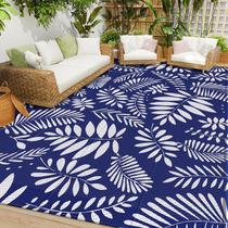 Tapete ao ar livre StepRite 244x305 cm Impermeável Branco Azul Tapete ao ar livre StepRite 244x305 cm Impermeável Branco Azul