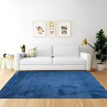 Tapete Apolo Antiderrepante 200x250cm Na Cor Azul 2x2,5 Pelo Baixo