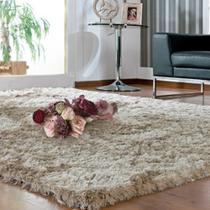 Tapete Apolo Peludo e Liso Casa Dona 150cmx200cm Bege Tapete Apolo Peludo e Liso Casa Dona 150cmx200cm Bege