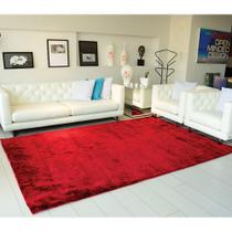 Tapete Apolo Prata Textil Retangular 200x250cm Vermelho