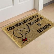 Tapete Aqui Mora Um Cão Feliz 60x40cm Tapete Aqui Mora Um Cão Feliz 60x40cm