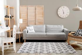 Tapete Arabesco Para Sala Ou Quarto Antiderrapante Jacquard 1,32m x 3,00m Tecido Rustico