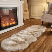 Tapete Arbosofe Ultra Soft Faux Fur bege 60x180cm para quarto