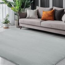 Tapete Area Andency 4x6 para quarto em espuma viscoelástica cinza claro