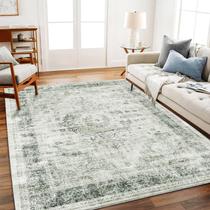 Tapete Area CHAMPLANT Lavável Floral Verde Vintage 160x230cm