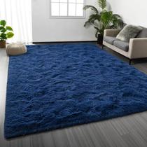Tapete Area Deerhoo Shag Plush Fuzzy 120 cm x 180 cm azul marinho Tapete Area Deerhoo Shag Plush Fuzzy 120 cm x 180 cm azul marinho