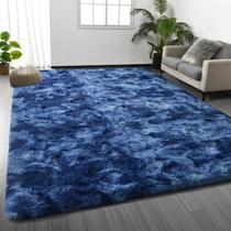 Tapete Area Deerhoo Shag Plush Fuzzy 120 cm x 180 cm azul marinho Tapete Area Deerhoo Shag Plush Fuzzy 120 cm x 180 cm azul marinho