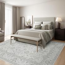 Tapete Area Deerly Vintage cinza claro 180x270cm lavável