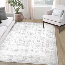Tapete Area Dotiiorug lavável vintage floral 200x250cm cinza