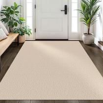 Tapete Area EARTHALL lavável 120x180cm antiderrapante bege/branco