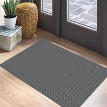 Tapete Area EARTHALL Tecido lavável 60x90cm de algodão cinza escuro