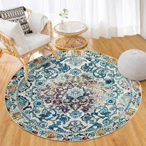 Tapete Area Easy-Going de 91 cm redondo lavável Boho Vintage Tapete Area Easy-Going de 91 cm redondo lavável Boho Vintage