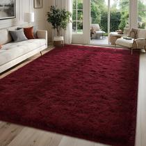 Tapete Area FALARK Fluffy Burgundy Red 120x180cm para quarto Tapete Area FALARK Fluffy Burgundy Red 120x180cm para quarto