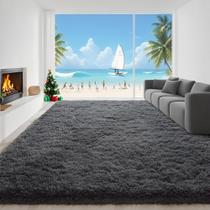 Tapete Area Fosirug 120x180cm Cinza Soft Fluffy Shaggy Bedroom Tapete Area Fosirug 120x180cm Cinza Soft Fluffy Shaggy Bedroom