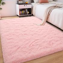 Tapete Area Foxmas Soft Fluffy para quarto, quarto infantil, 60x90cm, rosa Tapete Area Foxmas Soft Fluffy para quarto, quarto infantil, 60x90cm, rosa