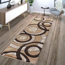 Tapete Area GLORY RUGS 2x7 Brown Circles Geometry Soft
