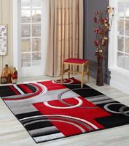 Tapete Area GLORY RUGS 61x213 cm vermelho macio esculpido à mão