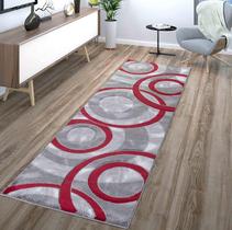 Tapete Area GLORY RUGS 61x213cm Círculos vermelhos claros