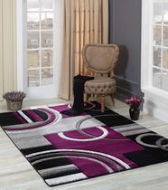 Tapete Area GLORY RUGS 61x213cm roxo com textura macia moderna