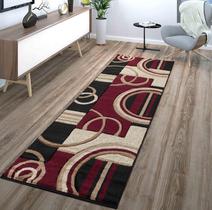 Tapete Area GLORY RUGS 61x213cm, vermelho escuro, macio, pelúcia