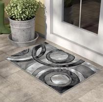 Tapete Area GLORY RUGS 61x91 cm Cinza Preto Modern Circles