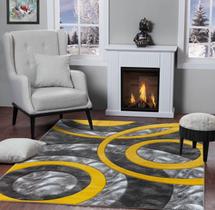 Tapete Area GLORY RUGS Modern 2x7 Yellow Circles Soft