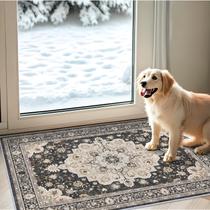 Tapete Area HY HAO YUN LAI lavável vintage de 2 x 3 pés preto