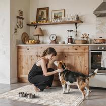 Tapete Area HY HAO YUN LAI Vintage resistente à água 2x4m bege Tapete Area HY HAO YUN LAI Vintage resistente à água 2x4m bege