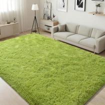 Tapete Area ISEAU 3x5 pés Soft Shaggy, lavável à máquina, verde