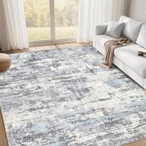 Tapete Area Jessibou Modern Abstract Lavável 160x230cm Azul Cinza