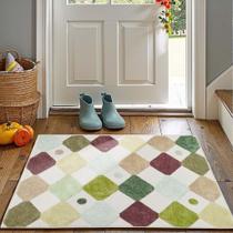 Tapete Area Jinchan Kids Entryway lavável 60x90cm Moss on Cream